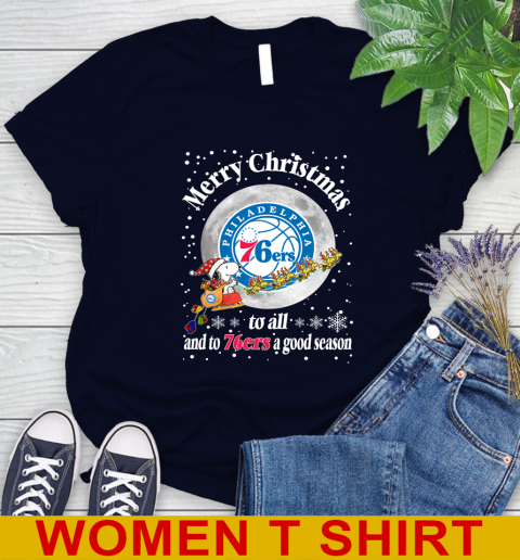 Philadelphia 76ers Merry Christmas To All And To 76ers A Good Season NBA Basketball Sports Women's T-Shirt 2