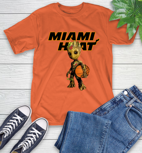 Miami Heat NBA Basketball Groot Marvel Guardians Of The Galaxy T-Shirt 5