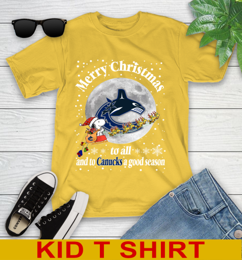 Vancouver Canucks Merry Christmas To All And To Canucks A Good Season NHL Hockey Sports Youth T-Shirt 9