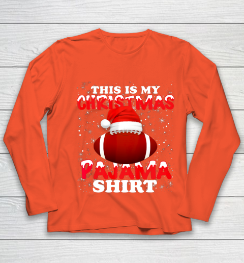 Football Christmas Gifts Santa Hat Funny Xmas Pajamas Youth Long Sleeve 3