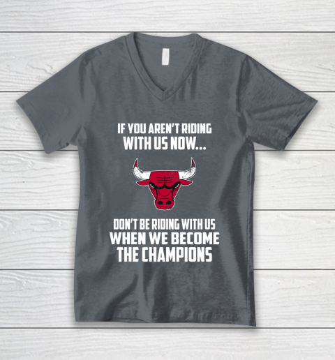 NBA Chicago Bulls Basketball We Become The Champions V-Neck T-Shirt 4