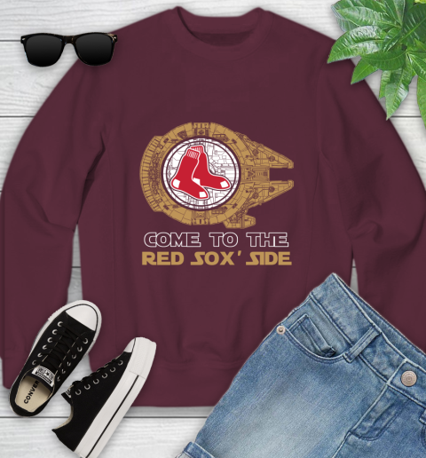 MLB Come To The Boston Red Sox Side Star Wars Baseball Sports Youth Sweatshirt 4