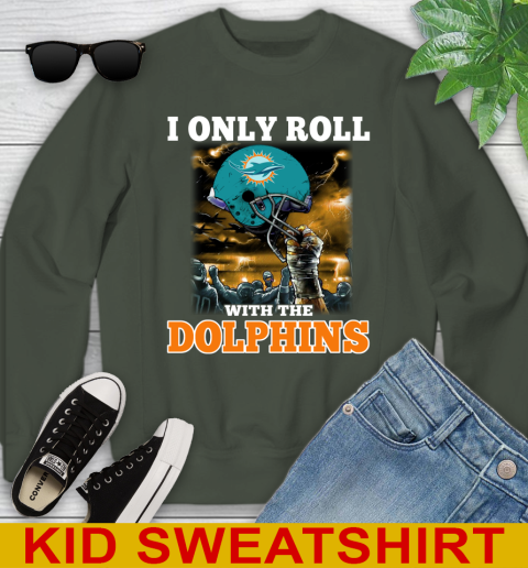 Miami Dolphins NFL Football I Only Roll With My Team Sports Youth Sweatshirt 8
