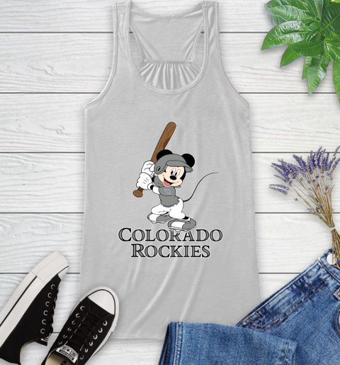 MLB Baseball Colorado Rockies Cheerful Mickey Mouse Shirt Racerback Tank 2