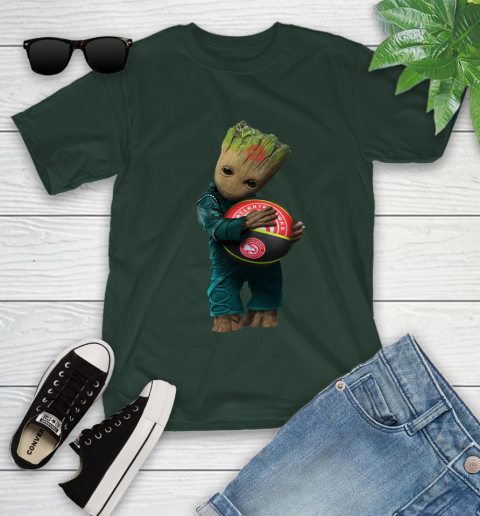 NBA Groot Guardians Of The Galaxy Basketball Sports Atlanta Hawks Youth T-Shirt 5