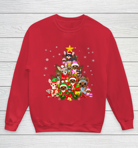 Chihuahua Christmas Tree T Shirt Xmas Gift For Chihuahua Dog T-Shirt