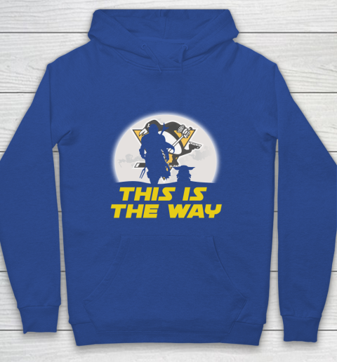 Pittsburgh Penguins NHL Ice Hockey Star Wars Yoda And Mandalorian This Is The Way Youth Hoodie 6