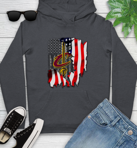 Cleveland Cavaliers NBA Basketball American Flag Youth Hoodie 10