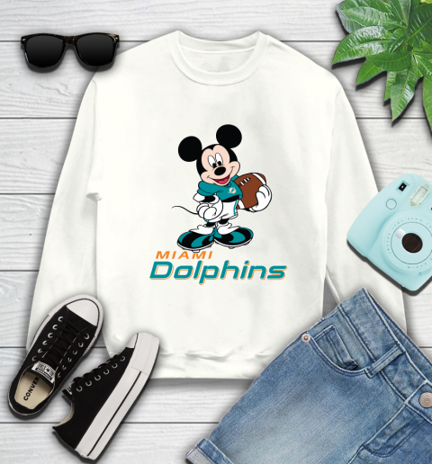 NFL Football Miami Dolphins Cheerful Mickey Mouse Shirt Sweatshirt 2