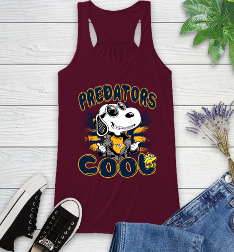 NHL Hockey Nashville Predators Cool Snoopy Shirt Racerback Tank 2
