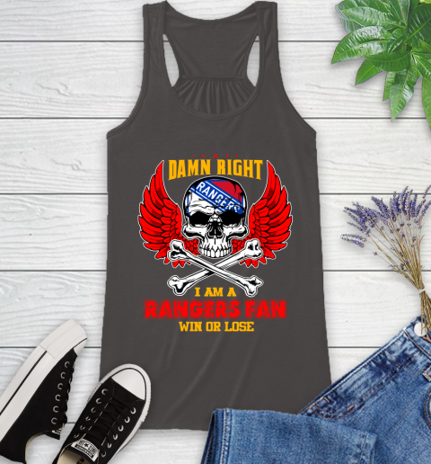 NHL Damn Right I Am A New York Rangers Win Or Lose Skull Hockey Sports Racerback Tank 11