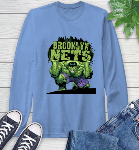 Brooklyn Nets NBA Basketball Incredible Hulk Marvel Avengers Sports Long Sleeve T-Shirt 11