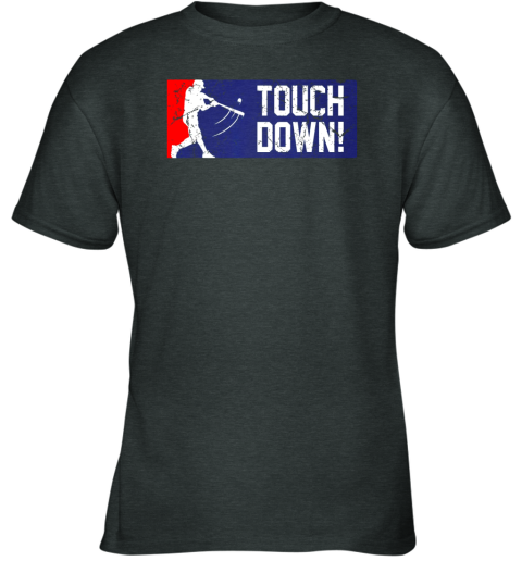 zfxn touchdown baseball funny family gift base ball youth t shirt 26 front dark heather