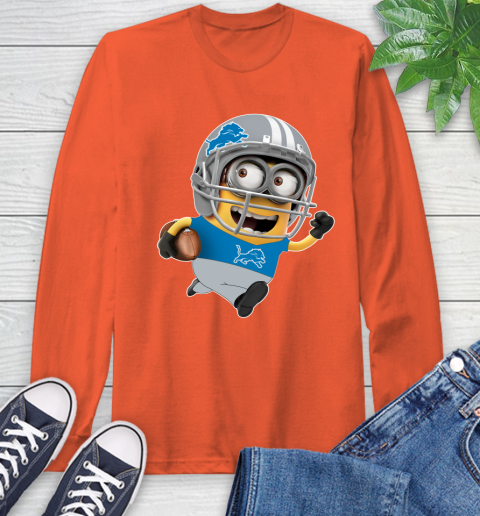NFL Detroit Lions Minions Disney Football Sports Long Sleeve T-Shirt 5
