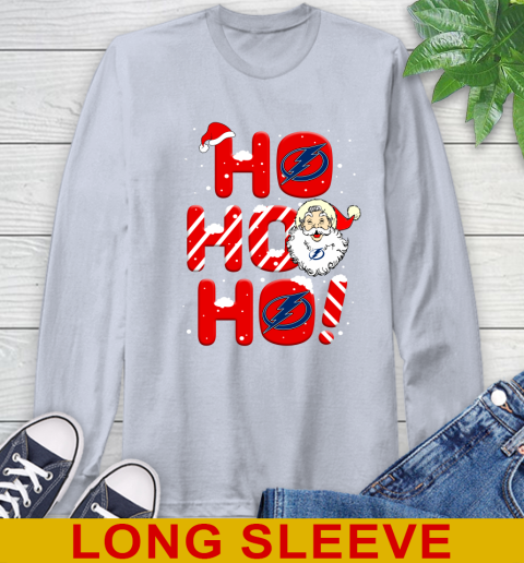 Tampa Bay Lightning NHL Hockey Ho Ho Ho Santa Claus Merry Christmas Shirt Long Sleeve T-Shirt 6