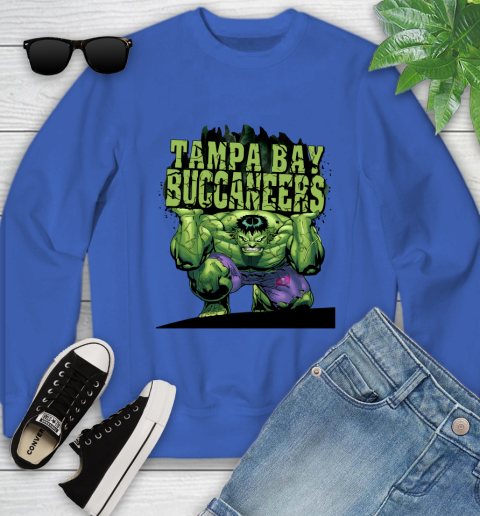 Tampa Bay Buccaneers NFL Football Incredible Hulk Marvel Avengers Sports Youth Sweatshirt 8