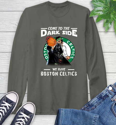 NBA Come To The Dark Side We Have Boston Celtics Star Wars Darth Vader Basketball Long Sleeve T-Shirt 9