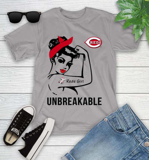 MLB Cincinnati Reds Girl Unbreakable Baseball Sports Youth T-Shirt 2