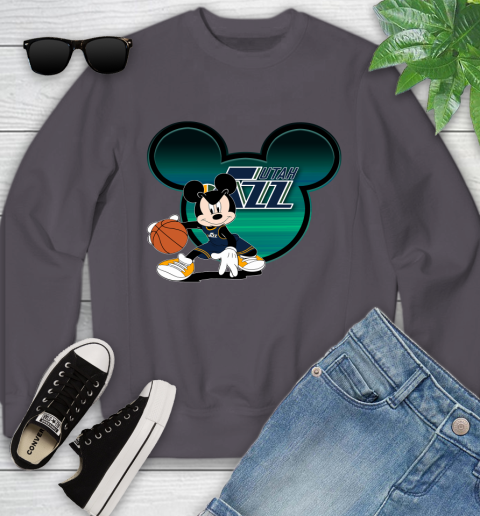 NBA Utah Jazz Mickey Mouse Disney Basketball Youth Sweatshirt 6