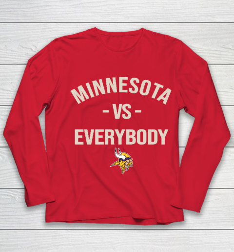 Minnesota Vikings Vs Everybody Youth Long Sleeve 8