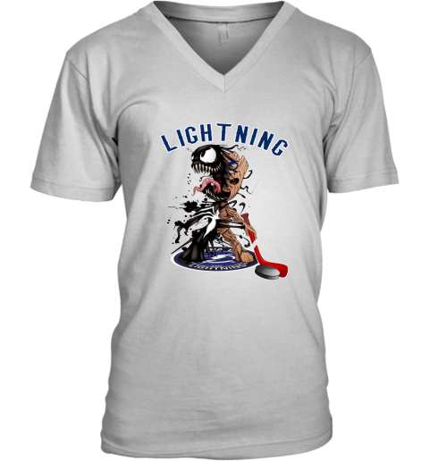 NHL Tampa Bay Lightning Hockey Venom Groot Guardians Of The Galaxy tv4VuSl6kAL v neck unisex 8 95 151514 front white