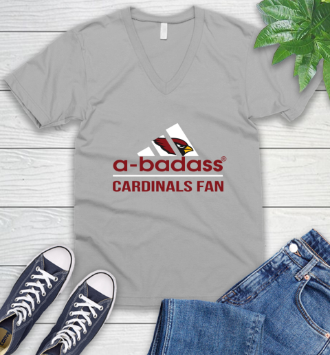 Arizona Cardinals NFL Football A Badass Adidas Adoring Fan Sports V-Neck T-Shirt 3