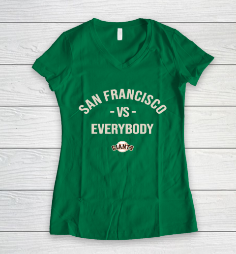 San Francisco Giants Vs Everybody Women's V-Neck T-Shirt 3