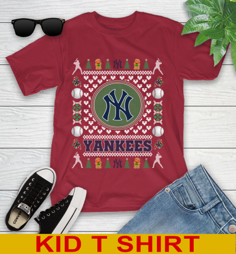New York Yankees Merry Christmas MLB Baseball Loyal Fan Youth T-Shirt - Image 13