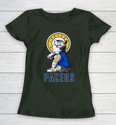 NBA Basketball My Cat Loves Indiana Pacers Women's T-Shirt 4