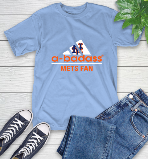 MLB A Badass New York Mets Fan Adidas Baseball Sports T-Shirt 12