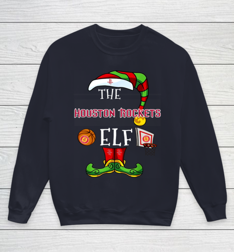 Houston Rockets Christmas ELF Funny NBA Youth Sweatshirt 2