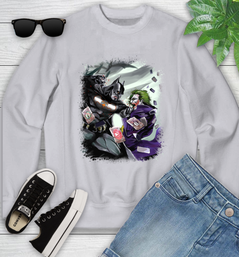 New York Knicks MLB Basketball Batman Fighting Joker DC Comics Youth Sweatshirt 5 New York Knicks MLB Basketball Batman Fighting Joker DC Comics Youth Sweatshirt - Image 5