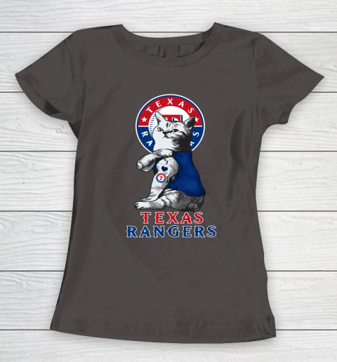 MLB Baseball My Cat Loves Texas Rangers Women's T-Shirt 7
