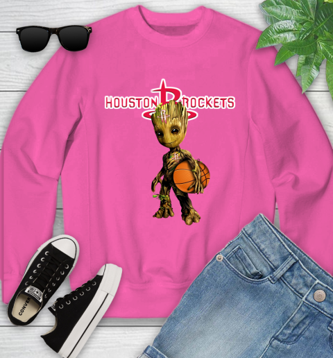Houston Rockets NBA Basketball Groot Marvel Guardians Of The Galaxy Youth Sweatshirt 7