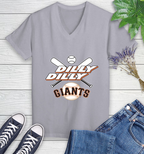 MLB San Francisco Giants Dilly Dilly Baseball Sports Women's V-Neck T-Shirt 4