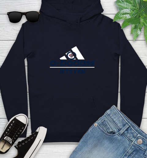 NHL A Badass Winnipeg Jets Fan Adidas Hockey Sports Youth Hoodie 3