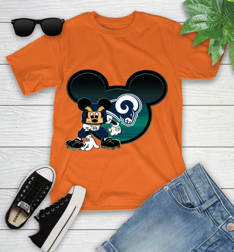 NFL Los Angeles Rams Mickey Mouse Disney Football T Shirt Youth T-Shirt 19