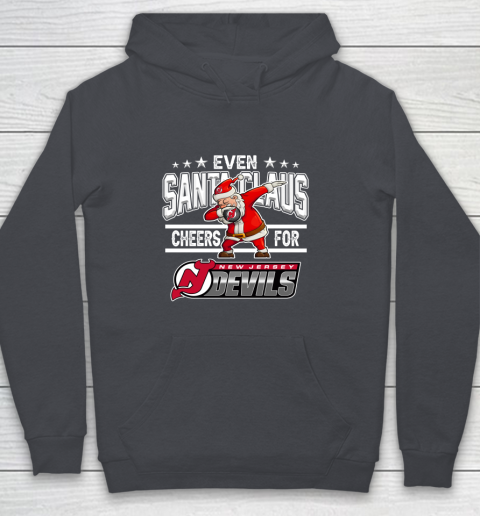 New Jersey Devils Even Santa Claus Cheers For Christmas NHL Youth Hoodie 5