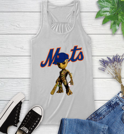 MLB New York Mets Groot Guardians Of The Galaxy Baseball Racerback Tank