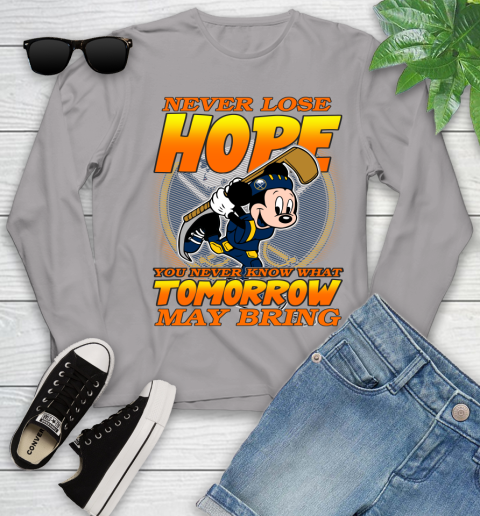Buffalo Sabres NHL Hockey ootball Mickey Disney Never Lose Hope Youth Long Sleeve 5