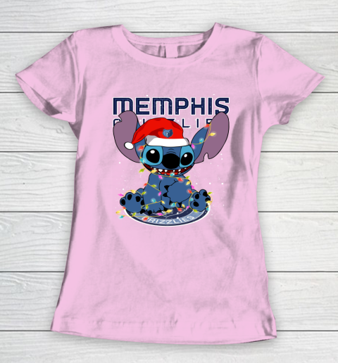 Memphis Grizzlies NBA noel stitch Basketball Christmas Women's T-Shirt 6