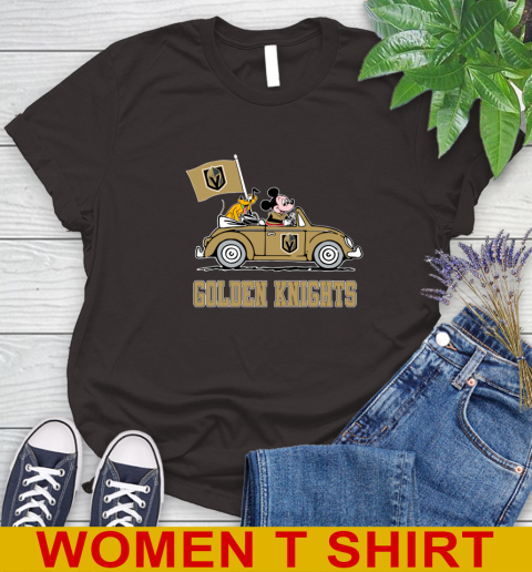 NHL Hockey Vegas Golden Knights Pluto Mickey Driving Disney Shirt Women's T-Shirt 8