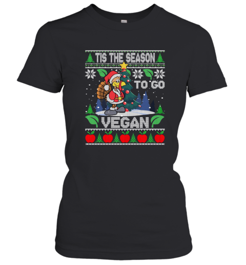 Funny Christmas Tis The Season To Go Vegan Women T-Shirt