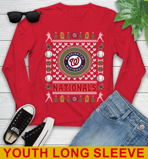 Washington Nationals Merry Christmas MLB Baseball Loyal Fan Youth Long Sleeve 12 Washington Nationals Merry Christmas MLB Baseball Loyal Fan Youth Long Sleeve - Image 12