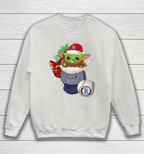San Diego Padres Christmas Baby Yoda Star Wars Funny Happy MLB Sweatshirt 5