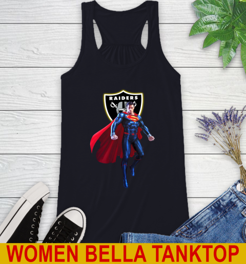 NFL Superman DC Sports Football Oakland Raiders Racerback Tank 10