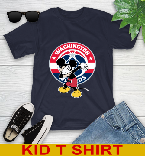 Washington Wizards NBA Basketball Dabbing Mickey Disney Sports Youth T-Shirt 3