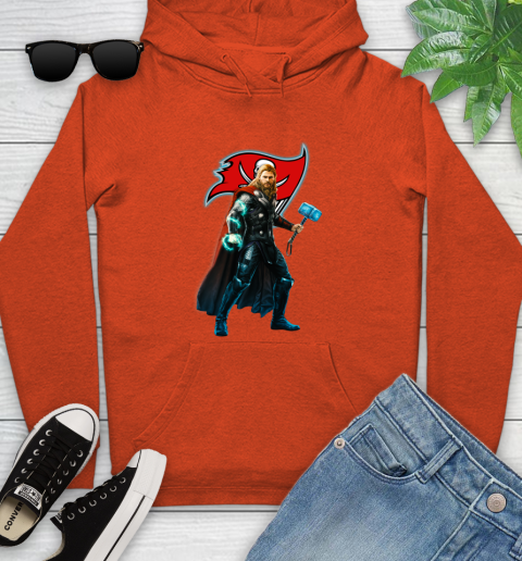 NFL Thor Avengers Endgame Football Tampa Bay Buccaneers Youth Hoodie 5