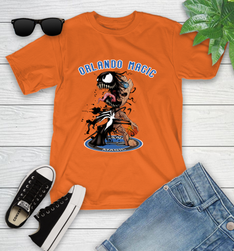 NBA Orlando Magic Basketball Venom Groot Guardians Of The Galaxy Youth T-Shirt 7