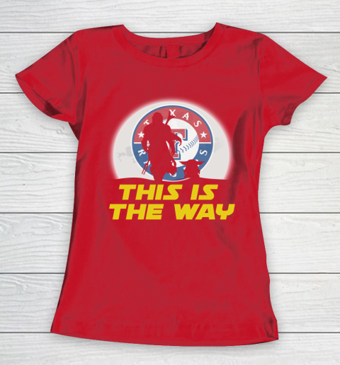 Texas Rangers MLB Baseball Star Wars Yoda And Mandalorian This Is The Way Women's T-Shirt 9